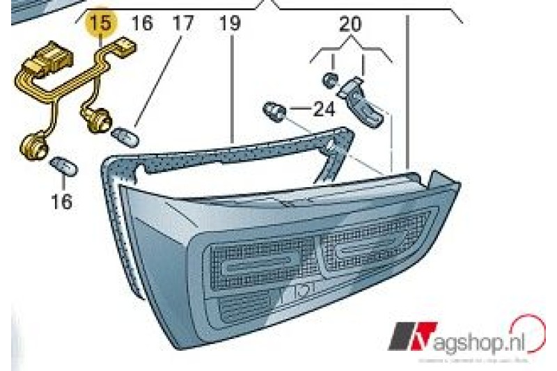 Audi A1 (8X) lampdragers met kabels en fittingen voor LED-achterlichten