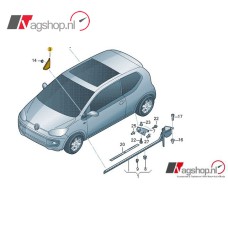 Afdekking tussen spiegel en scherm voor de VW Up