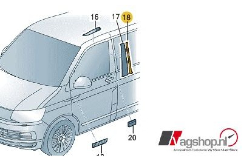 Decorfolie voor portier of schuifdeur van de Transporter T5 GP/T6