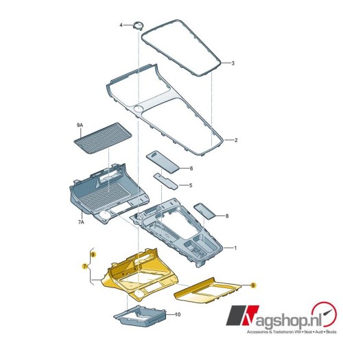 Middenconsole Seat Leon Cupra 5F zwart