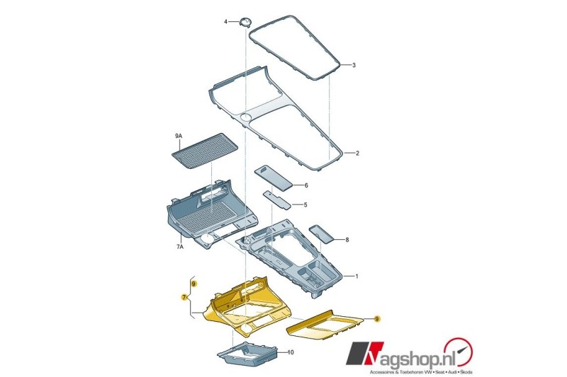 Middenconsole Seat Leon Cupra 5F zwart