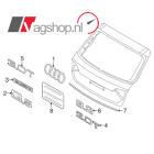 Audi Q3 - Q5 - Q7 2.0T plak-logo chroom achterkant 