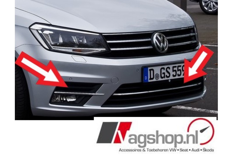 Volkswagen Caddy (SA) Sierlijsten-set bumper roosters -voorkant- 