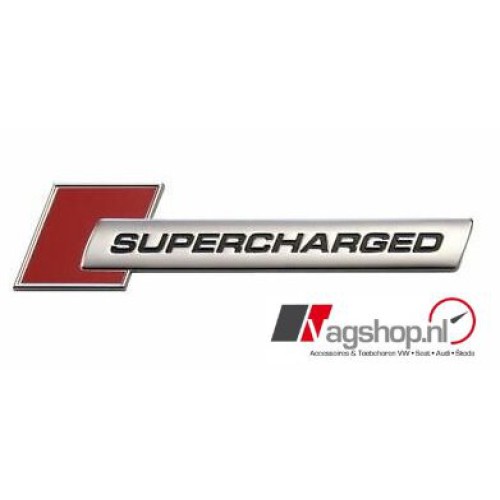 Supercharged embleem rood