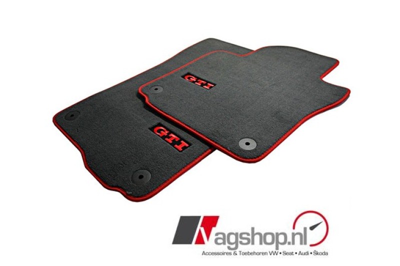 VW Golf 5/6 GTI Mattenset -Zwart/Rood 