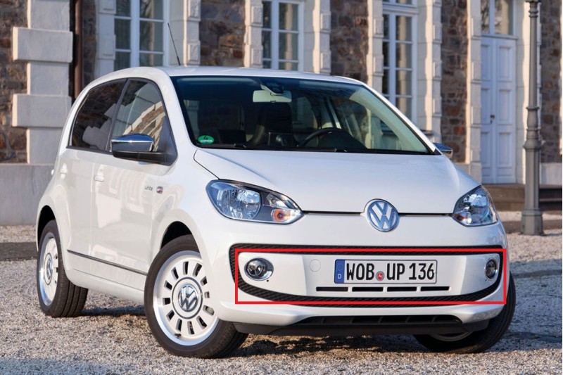 Frontplaat voor VW UP Facelift voor chromen mistlamp ringen