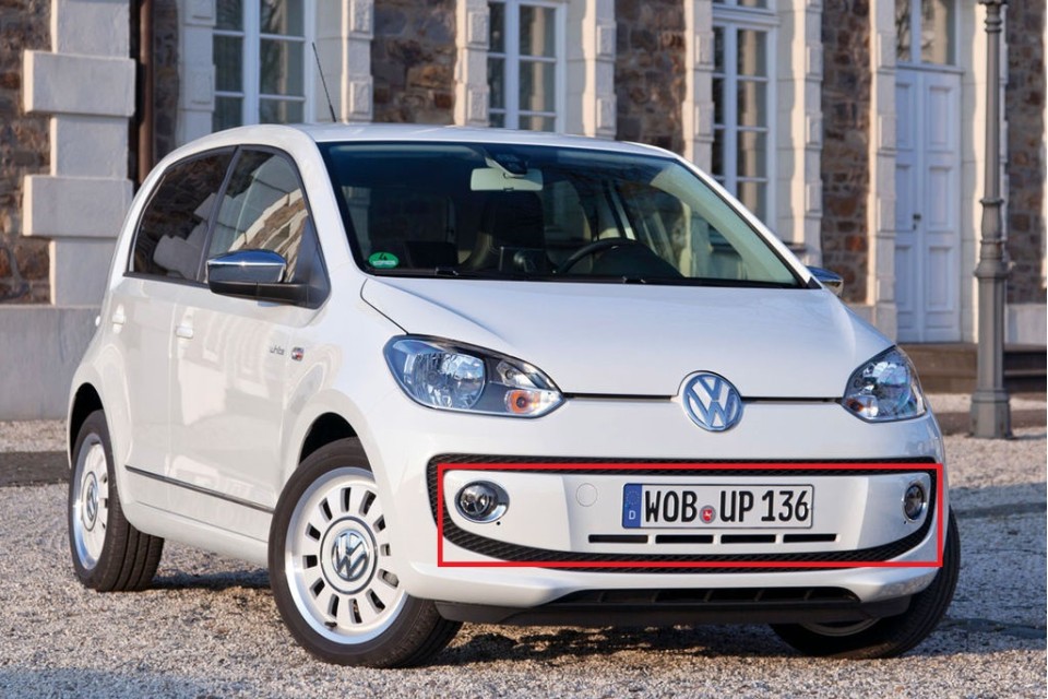 Frontplaat voor VW UP Facelift voor chromen mistlamp ringen