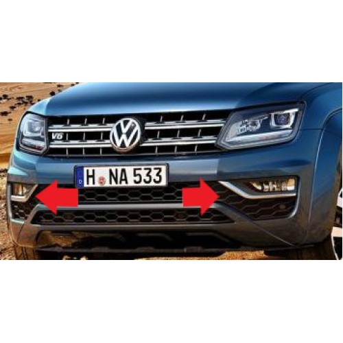 VW Amarok Facelift 2017 mistlamp afdekkappen-set zwart/chroom  