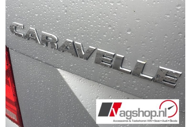 VW transporter (T5 & T6) 'CARAVELLE' plak embleem achterkant 