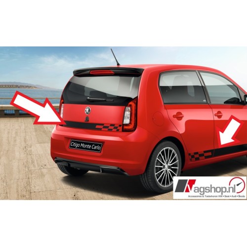 Skoda Citigo Monte Carlo decorfolie-set Deep Black - Links of rechts 