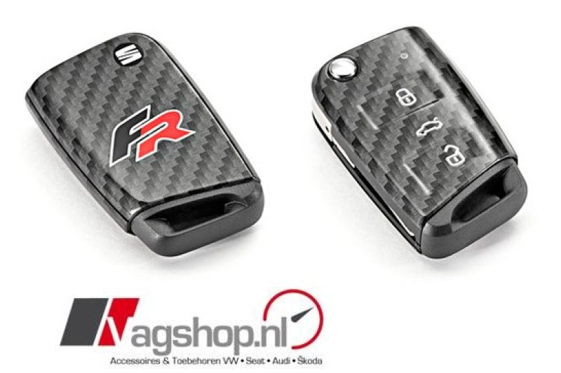Seat Ibiza (6J & 6F) en Leon (5F) FR sleutelcover - Carbon look - 