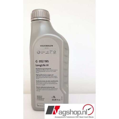 VAG origineel Longlife' GEN3 Motorolie - SAE 0W30 - 1 liter 