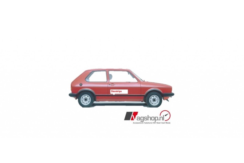 Volkswagen Golf 1 GTI sierstrips voor spatbord, portier en zijpaneel zwart (generft)