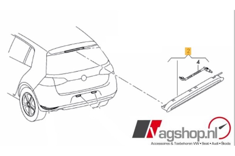 VW Golf 7 (5G)  Derde remlicht voor modellen met spoiler  