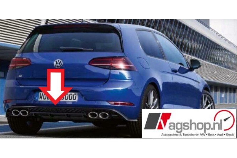 VW Golf 7 (5G) Facelift R diffusor met dubbele uitsparing voor de uitlaat