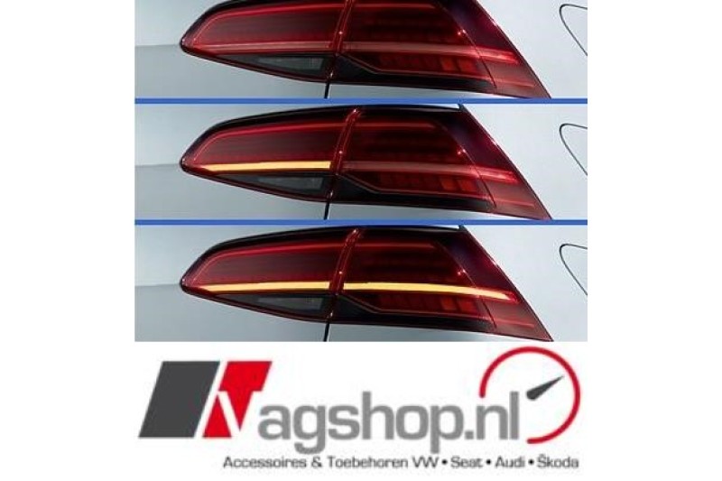 VW Golf 7 Facelift LED smoke achterlichten-set R-Line - Halogeen naar LED Dynamisch