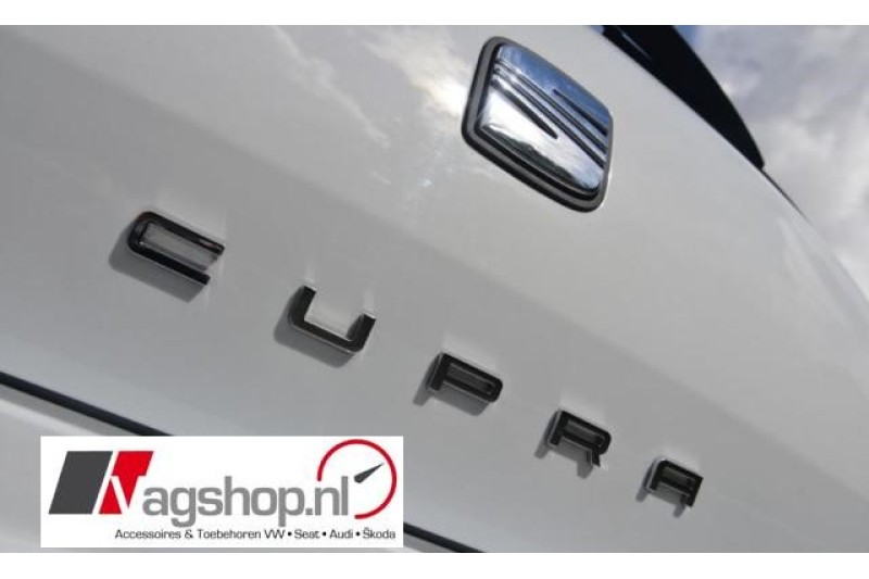Seat Leon (5F) CUPRA plak embleem achterkant glanzend zwart 