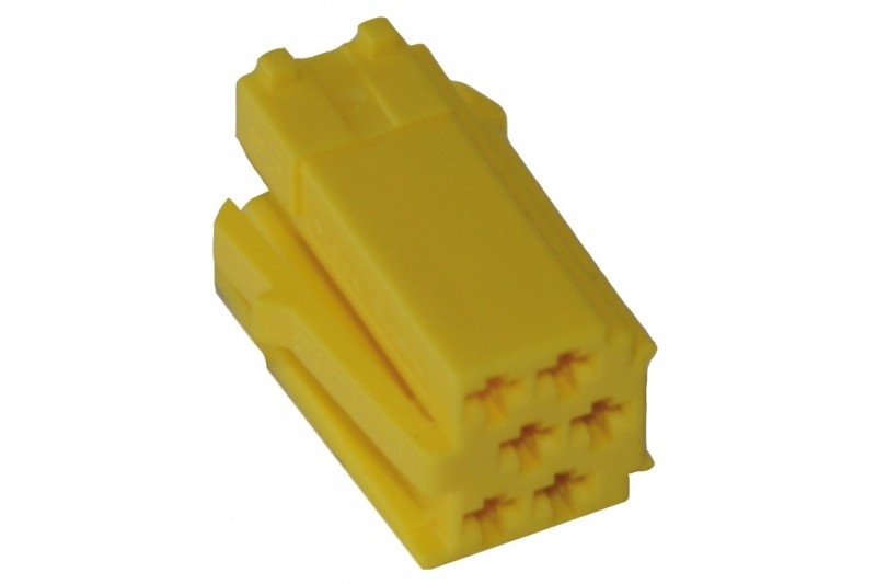 MINI ISO connector 6 pin GEEL (10 stuks) 