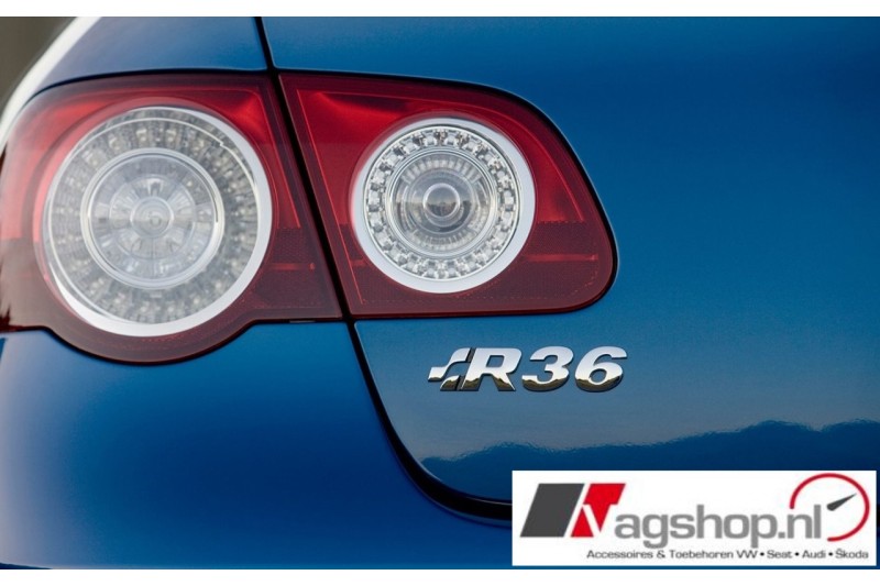 VW Passat R36 plak embleem achterkant 
