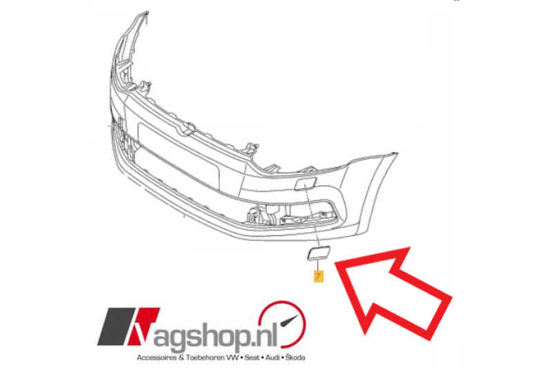 VW Polo (6C) Afdekkapje voor koplampsproeier