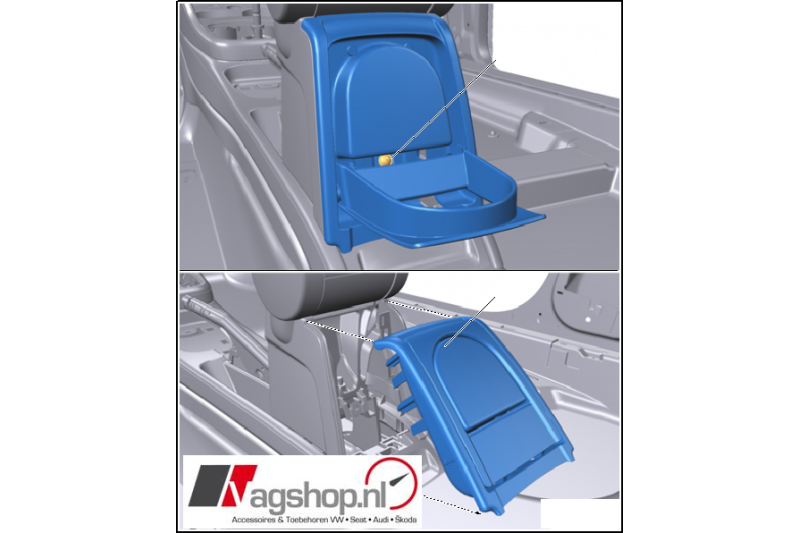 VW Polo 6R 6C bekerhouder middenconsole achter 