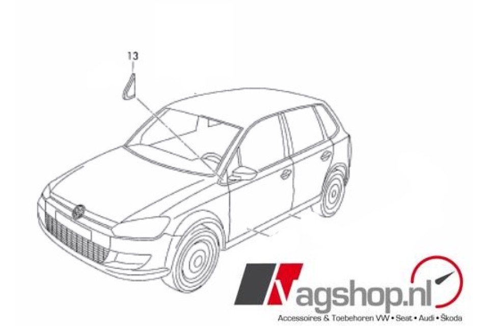 VW Polo (6R) buitenspiegel afdekking - Zwart - 