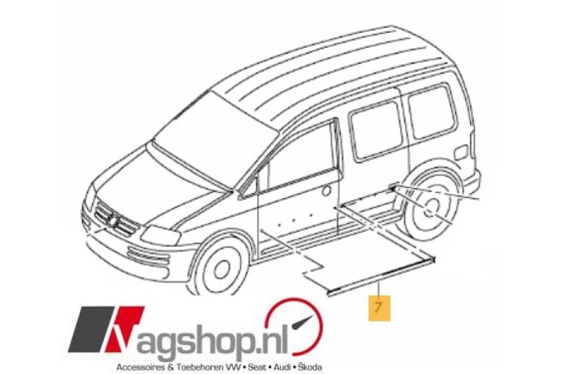VW Caddy (2K) beschermlijst voorportieren - zwart - 
