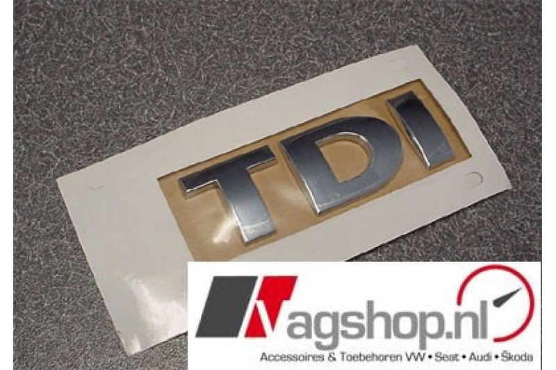 Seat Leon/Ibiza/Altea TDI plak embleem achterkant ZILVER