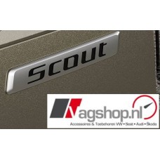 Skoda 'Scout' Plak embleem achterkant 