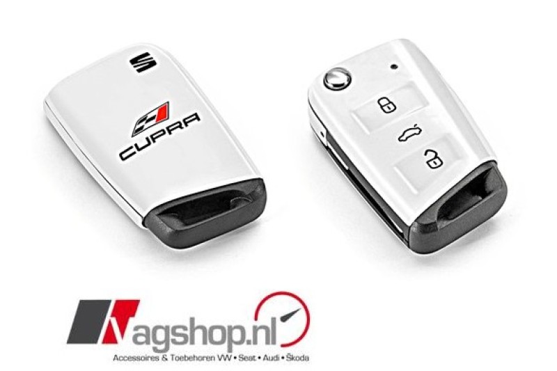Seat Ibiza (6J & 6F) , Leon (5F) CUPRA sleutelcover - Wit -