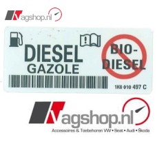 Audi/VW/Seat/Skoda sticker voor bij te vullen brandstof DIESEL