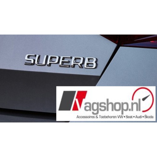 Skoda Superb 3 'Superb' plak embleem achterkant 