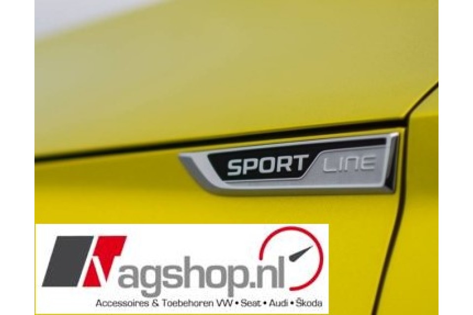 Škoda Superb zijembleem links 