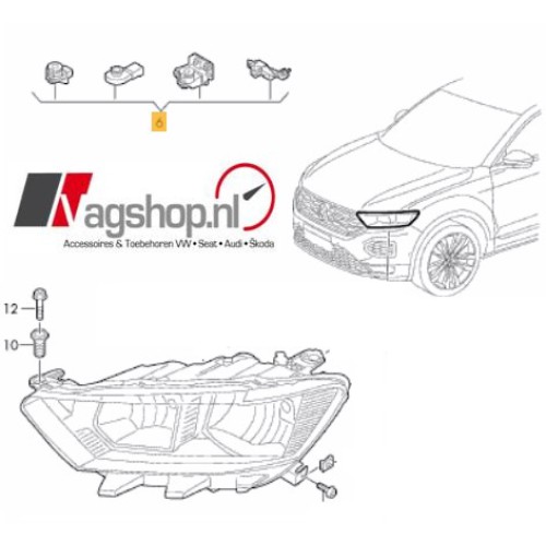 VW T-Roc koplamp reparatie-set 