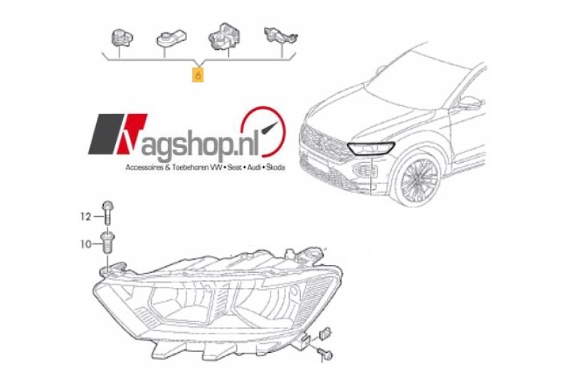 VW T-Roc koplamp reparatie-set 