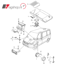 Volkswagen T5/T6/Multivan/Caravelle Plafond-speakerkap 