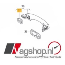 VW Caddy (2K & SA), transporter (T5 & T6) schuifdeurgreep - Zwart - 