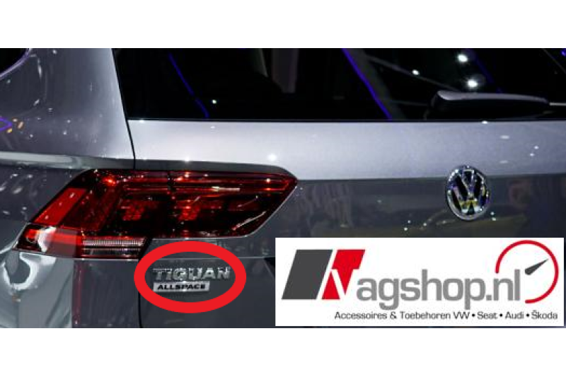 VW Tiguan (AD1 & BW2) ALLSPACE plakembleem achterkant 
