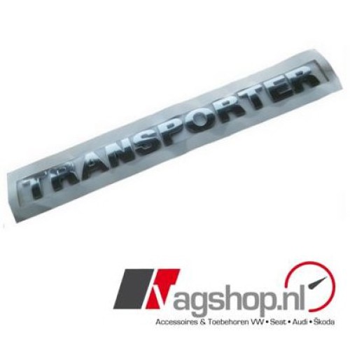 VW Transporter (T5 & T6) 'TRANSPORTER' plak embleem achterkant 