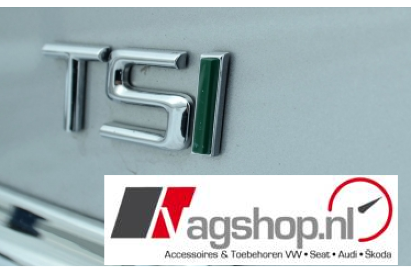 Skoda 'TSI' Plak embleem achterkant -Groene I-