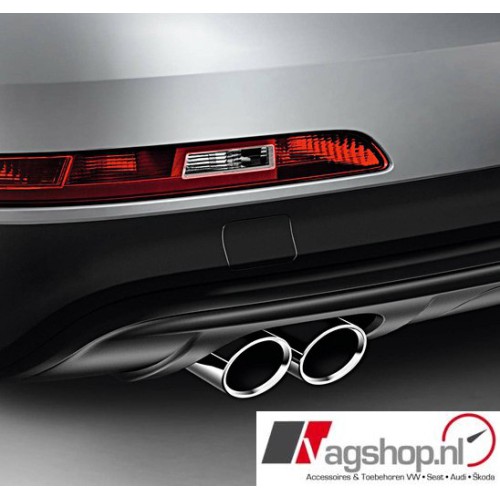 Audi Q3 (8U) Chromen uitlaatsierstukken, dubbel links