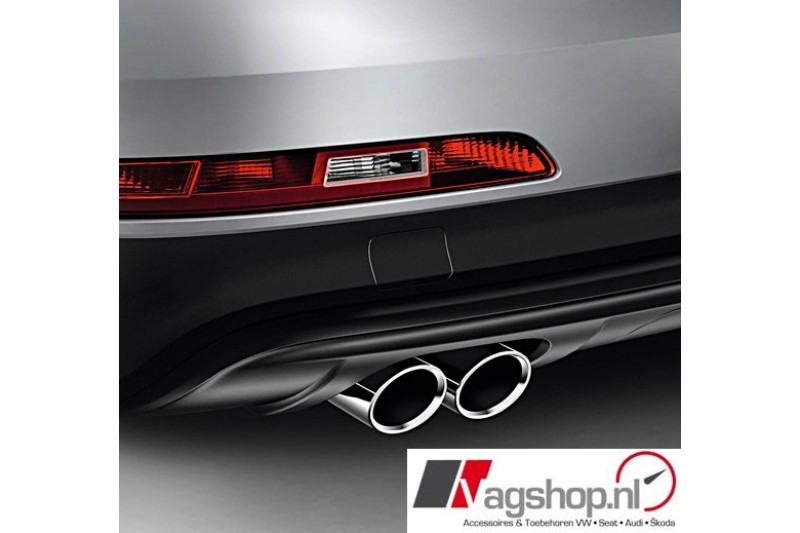 Audi Q3 (8U) chromen uitlaatsierstukken (dubbel links)