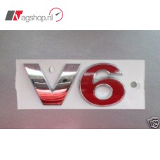 V6 Rood Plak Badge