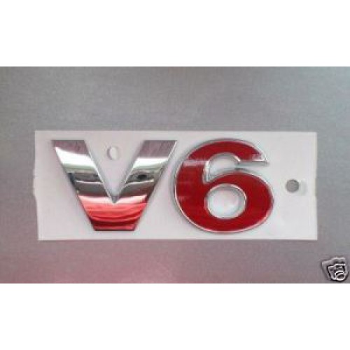 V6 Rood Plak Badge