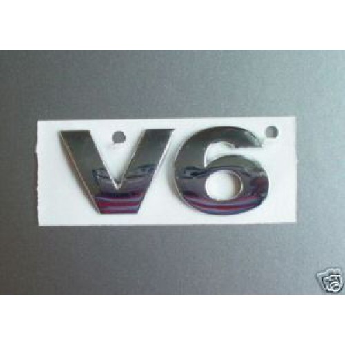 V6 zilver Plak badge