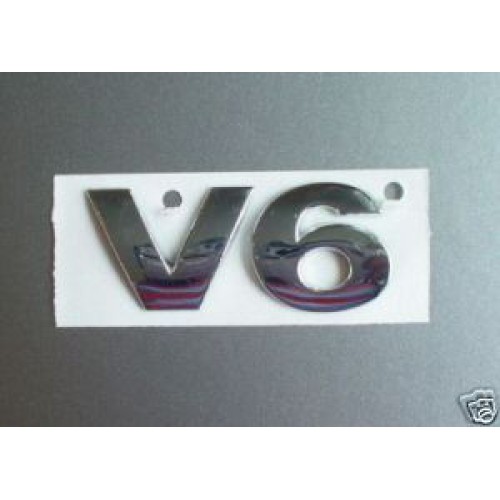 V6 zilver Plak badge