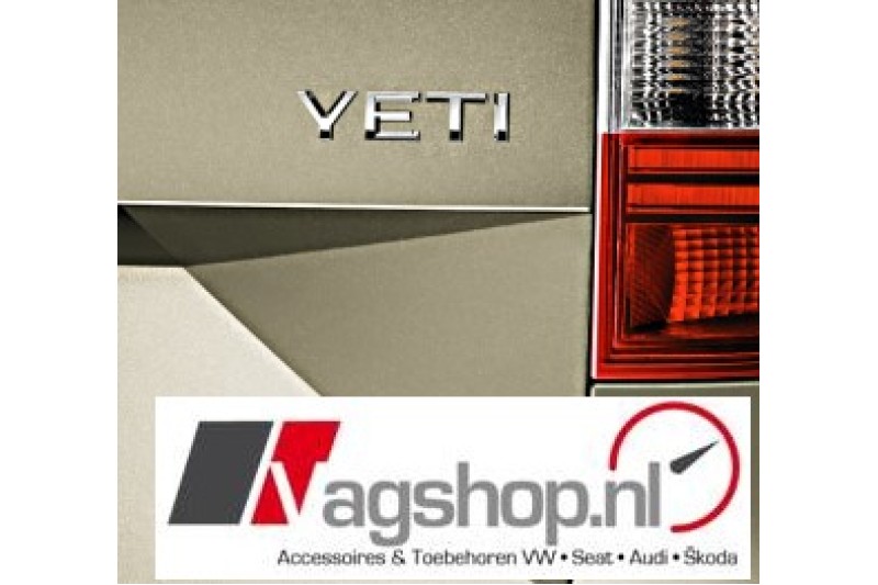 Skoda 'Yeti' plak embleem achterkant -2015 en nieuwer- 
