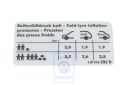 Volkswagen bandenspanningssticker - sedan, voorwielaandrijving