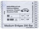 Volkswagen Golf 4 (1J) bandenspanningssticker - aardgas, meertalig