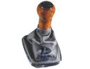 Volkswagen Bora (1J) versnellingspookknop met hoes 6-bak - zwart/noten/chroom
